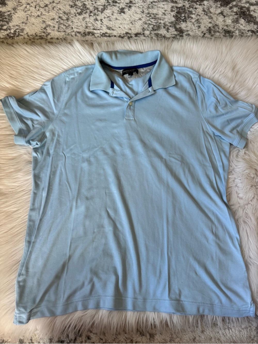 Men's Polo Shirt in Pale Blue - Luxury Touch